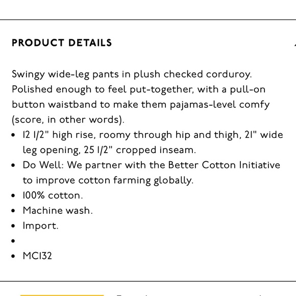 Madewell Huston Button-Front Ankle Pants in Checked Corduroy - Picture 4 of 8